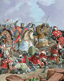 Cadiz Prints: History of Spain. Battle of river Salado (30 october 1340)