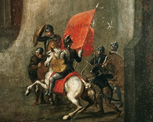 History of Spain. Reconquista. Battle between Christian troo History of Spain. Reconquista. Battle between Christian troo