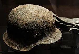 Images Dated 18th March 2012: History. World War II. Latvia. Helmet found in the field of