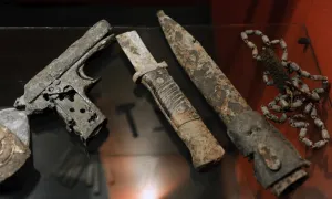 Images Dated 18th March 2012: History. World War II. Latvia. Objects found in the field of