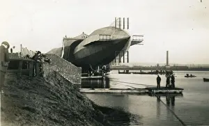 HMA No1 Mayfly leaving floating shed at the Cavendish Dock