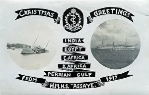 Hmhs Prints: HMHS Assaye, Christmas Greetings, WW1