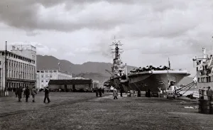 Albion Gallery: HMS Albion, aircraft carrier, with aircaft on deck