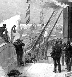 Coasts Prints: HMS Alert and HMS Discovery seen from the deck of HMS V