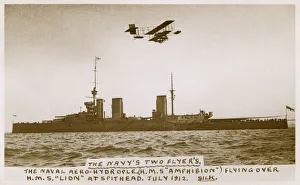 Aero Gallery: HMS Amphibian and HMS Lion, Spithead, July 1912