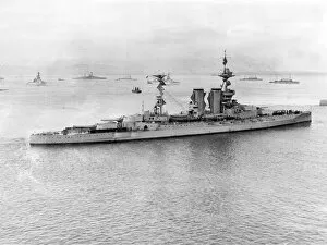 Ww Ii Collection: HMS Barham, British battleship, Scapa Flow