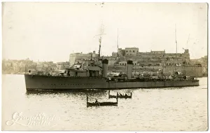 HMS Bruce, British flotilla leader at Malta HMS Bruce, British flotilla leader at Malta