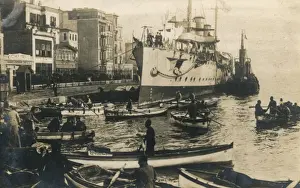 HMS Caesar in port at Constantinople