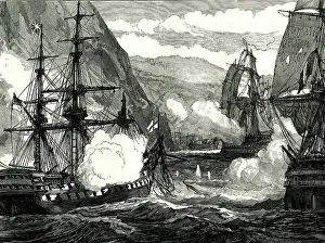 Centaur Prints: HMS Centaur at the Diamond Rock, Martinique, West Indies