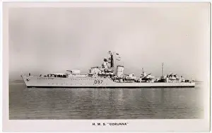 Destroyer Prints: HMS Corunna, British Battle Class destroyer D97 Date: circa 1947