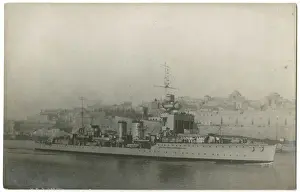 HMS Dragon, British light cruiser, at Malta