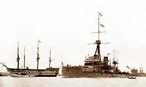 Dreadnought Prints: HMS Dreadnought and HMS Victory, Southsea, early 1900s