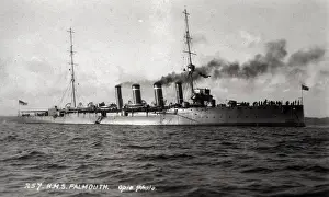 Falmouth Prints: HMS Falmouth, British light cruiser