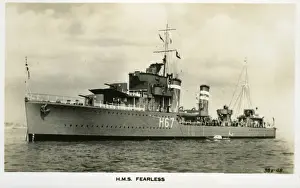 Destroyer Prints: HMS Fearless, British destroyer, WW2