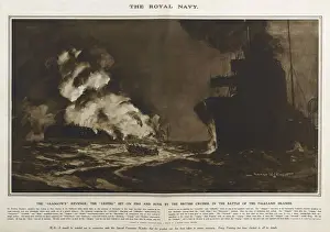 Battleships Prints: HMS Glasgow in Great War Deeds, WW1