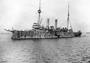 Gallipoli Prints: HMS Grafton, British cruiser, WW1