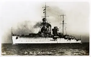 Battleships Prints: HMS Hawkins, British heavy (armed) cruiser