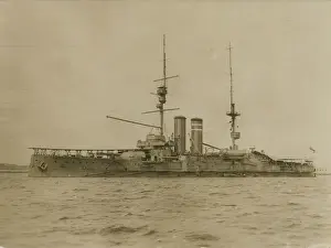 HMS Hibernia with a temporary launching ramp