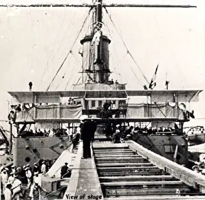 Hibernia Prints: HMS Hibernia with temporary launching ramp