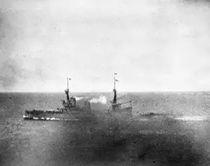 Falkland Prints: HMS Inflexible, British battlecruiser, Falklands, WW1