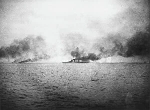 Images Dated 20th October 2011: HMS Lion hit, Battle of Jutland, WW1