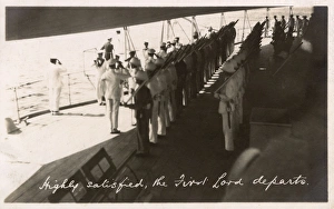 Images Dated 26th February 2016: HMS Marlborough - Departure of First Lord of the Admiralty