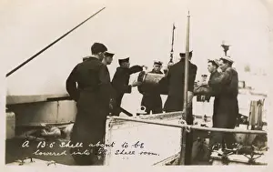 Duke Class Prints: HMS Marlborough - Lowering a 13. 5 inch shell into shell room