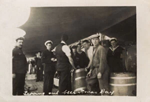 Images Dated 26th February 2016: HMS Marlborough - Serving out beer on Christmas Day