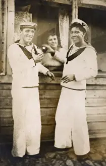 Sharing Prints: HMS Marlborough - Two shipmates sharing a drink