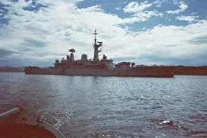 Anchor Collection: HMS Minerva at Stanley harbour