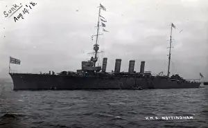 Nottingham Prints: HMS Nottingham, British light cruiser