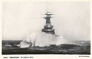 Images Dated 1st August 2017: HMS Resolution in rough seas