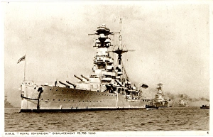 Images Dated 29th June 2016: HMS Royal Sovereign, battleship, Revenge class