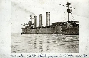Freezing Prints: HMS Suffolk, British cruiser, frozen in ice, China