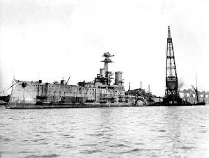 Crane Collection: HMS Thunderer at Dagenham, Essex