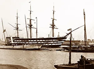 HMS Victory in Portsmouth Harbour, Victorian period