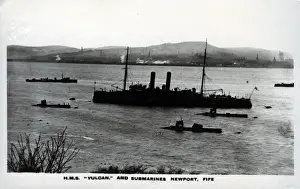 Torpedo Prints: HMS Vulcan and C-class submarines, Newport, Fife