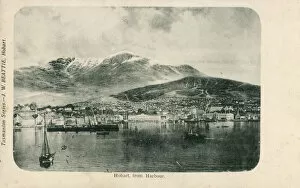 Images Dated 1st July 2020: Hobart, Tasmania, Australia - view from the harbour. Date: circa 1910s