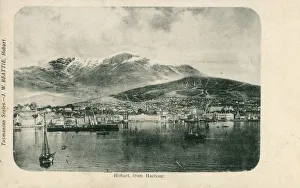 Images Dated 1st July 2020: Hobart, Tasmania, Australia - view from the harbour. Date: circa 1910s