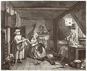 1736 Prints: Hogarth Distressed Poet