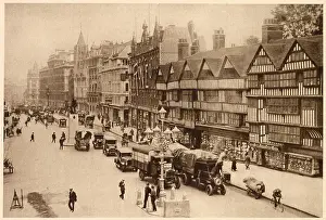 Tudor Prints: Holborn showing Staple Inn and Roneo an office appliance shop. Date: 1937