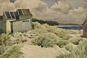 Sheppard Prints: Holiday beach huts at Mudeford, Dorset