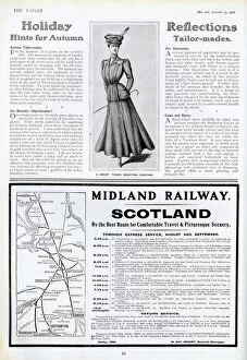 Holiday reflections and advert for Midland Railway