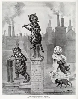 Owners Prints: The Holiday Season - Left Behind by Louis Wain
