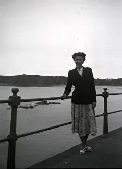 Holidaymaker by Railing, Unknown location