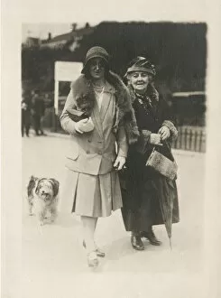 Aug17 Collection: Holidaymakers (and dog) stroll along the seafront