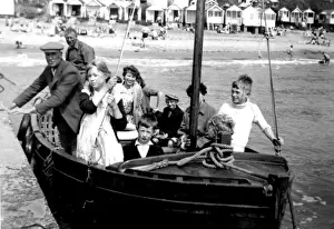 Naze Prints: Holidaymakers enjoying a boat ride, Walton, Essex