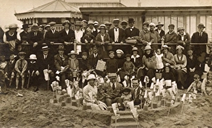 British Seaside Gallery: Holidaymakers and Fantastic Sandcastle