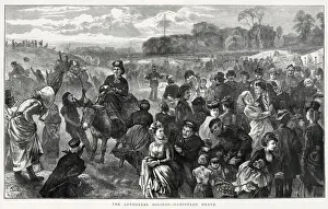 New Images August 2021 Prints: Holidaymakers making merry on Hampstead Heath, north west London. Date: 1871