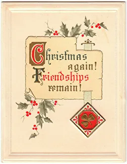 Holly on a Christmas card